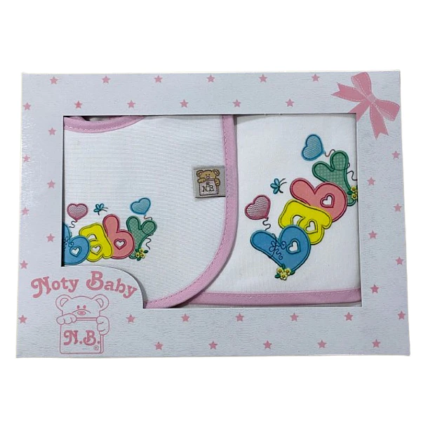 Conjunto de fralda e babete para bebé 100% algodão 1