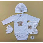 Conjunto de Body+   Gorro    luvas 100% algodão 2