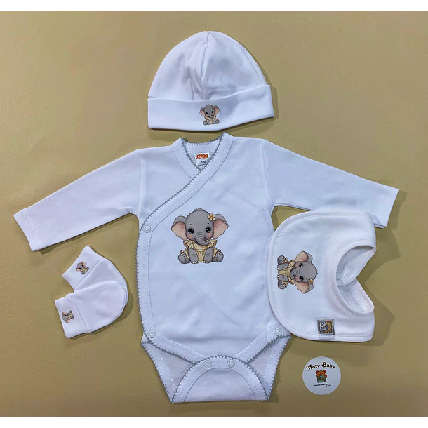 Conjunto de Body+   Gorro    luvas 100% algodão 2