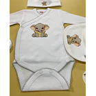 Conjunto de Body+   Gorro    luvas 100% algodão 3