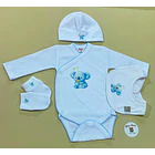 Conjunto com Body+Gorro +Luvas +babete 100% algodão 2