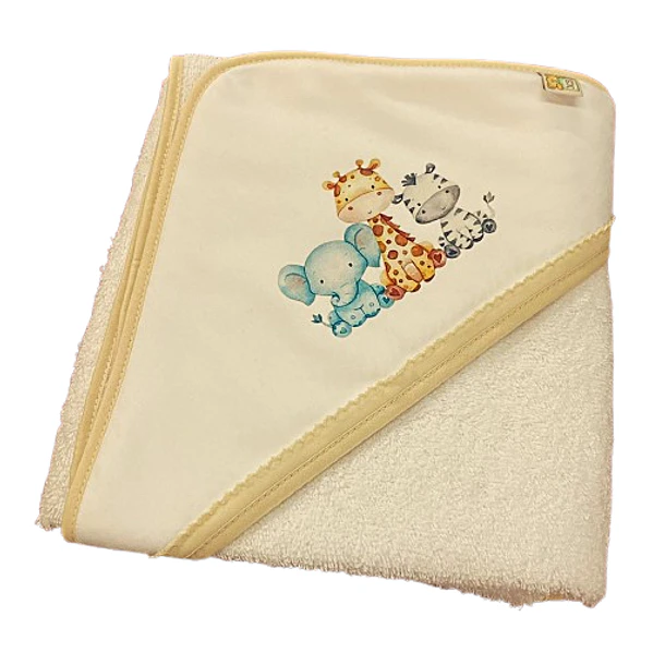 Toalhas com capuz estampado para bebé 100% algodão 2
