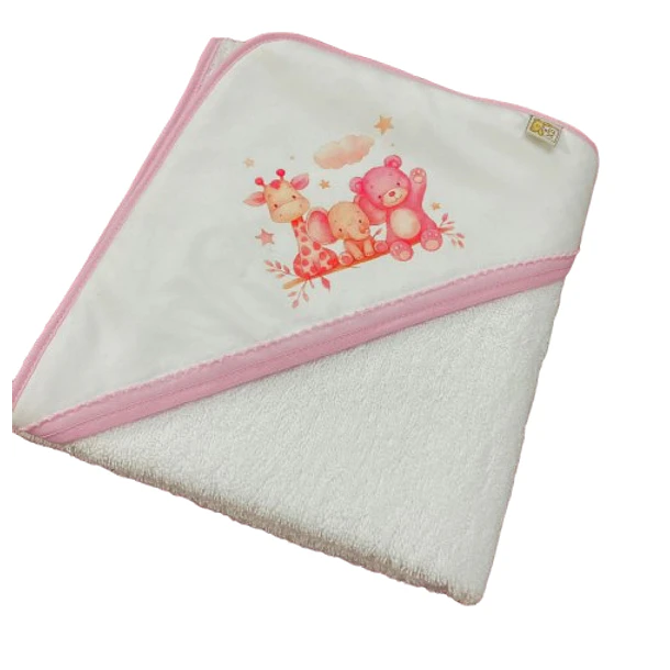 Toalhas com capuz estampado para bebé 100% algodão 3