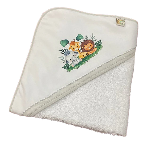 Toalhas com capuz estampado para bebé 100% algodão 5
