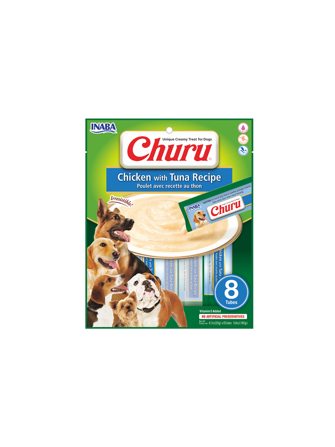 CHURU PERRO SABOR POLLO Y ATÚN 8 UNID  1