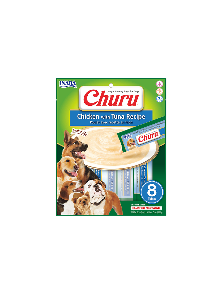 CHURU PERRO SABOR POLLO Y ATÚN 8 UNID  1