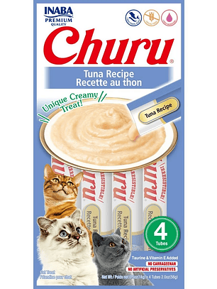 CHURU GATO SABOR ATÚN 4 TUBOS 
