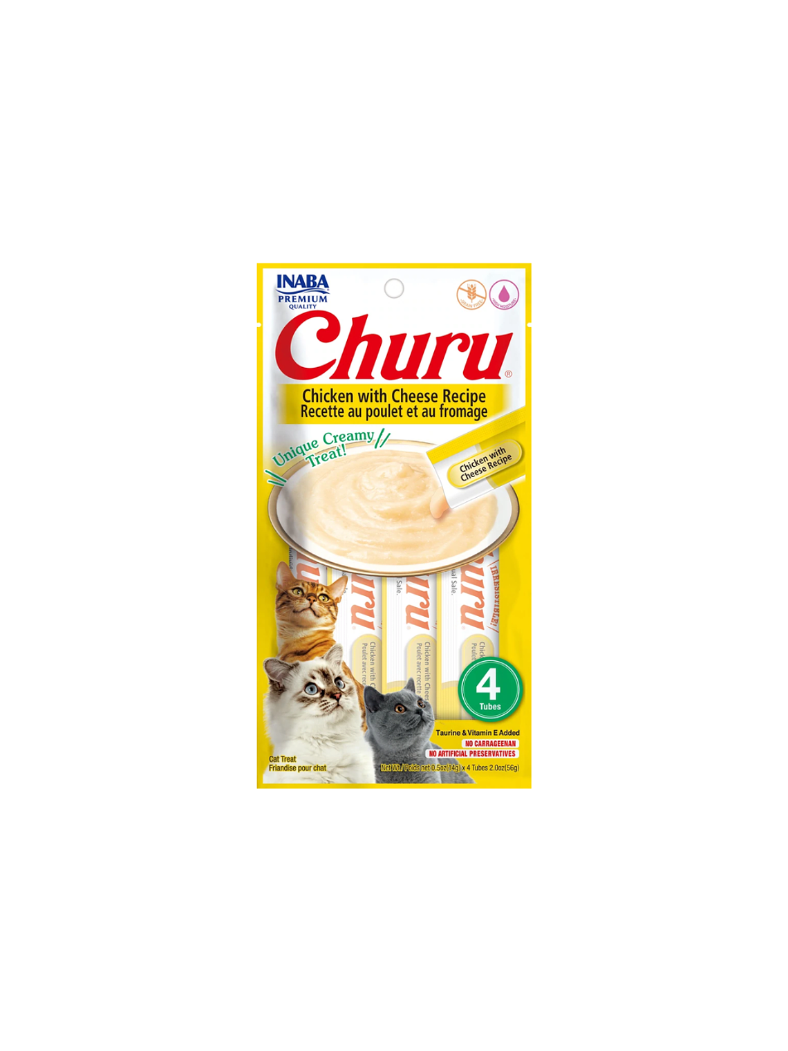 CHURU GATO SABOR POLLO Y QUESO 4 TUBOS  1