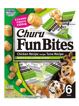 CHURU PERRO FUN BITES SABOR POLLO Y ATÚN 6 UNID 