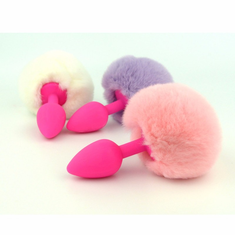 best vibrator bedbible Plug Anal de Metal con Pompon ROJO Talla P main image 1