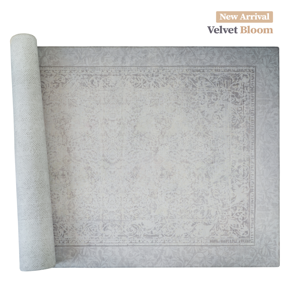 Playmat Velvet Bloom, Alfombra antigolpes para bebe, 140 x 210 cm