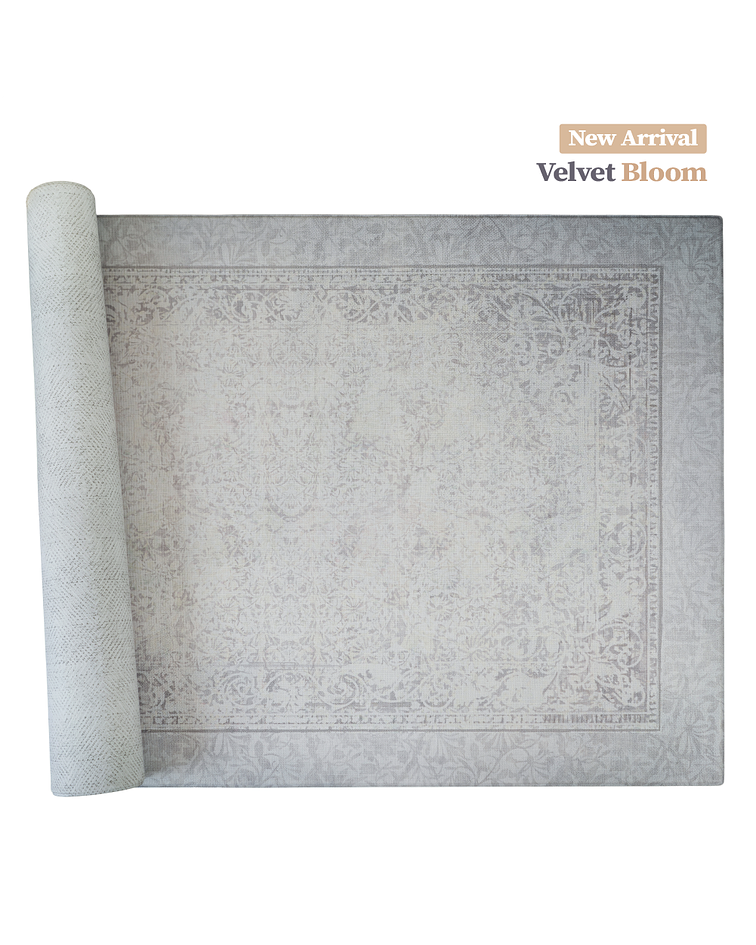 Alfombra para bebe antigolpe, Playmat Velvet Bloom, 140 x 210 cm