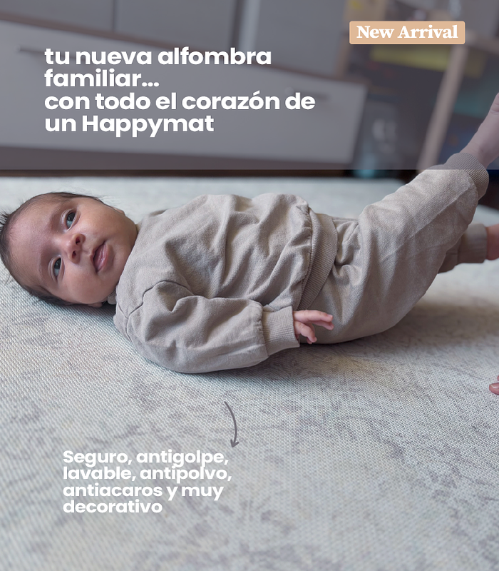 Happymat Playmat - alfombra de bebé y familiar antigolpe con efecto memory foam, decorativa, segura, linda y lavable