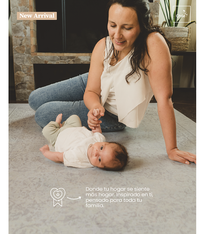 Happymat Playmat - alfombra de bebé y familiar antigolpe con efecto memory foam, decorativa, segura, linda y lavable