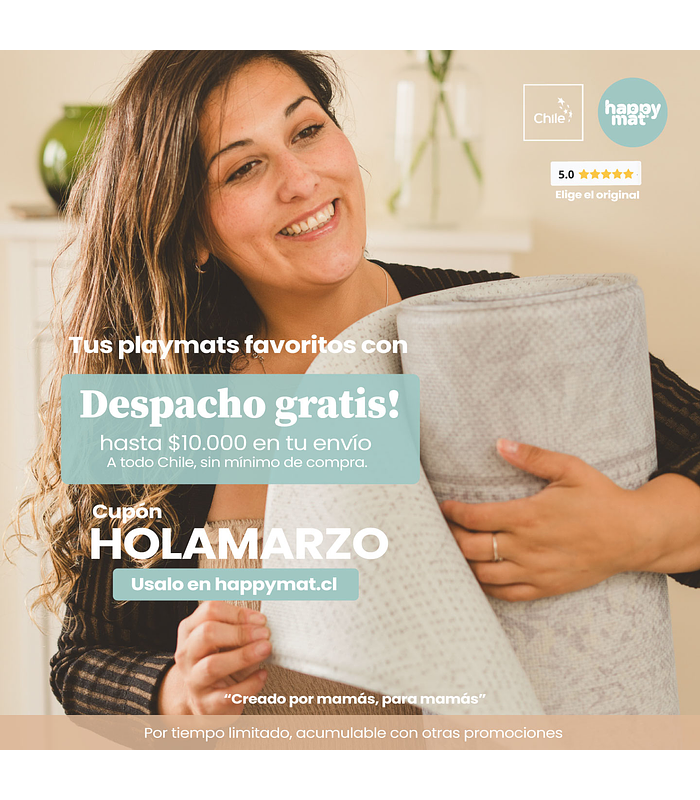 Happymat Playmat - alfombra de bebé y familiar antigolpe con efecto memory foam, decorativa, segura, linda y lavable