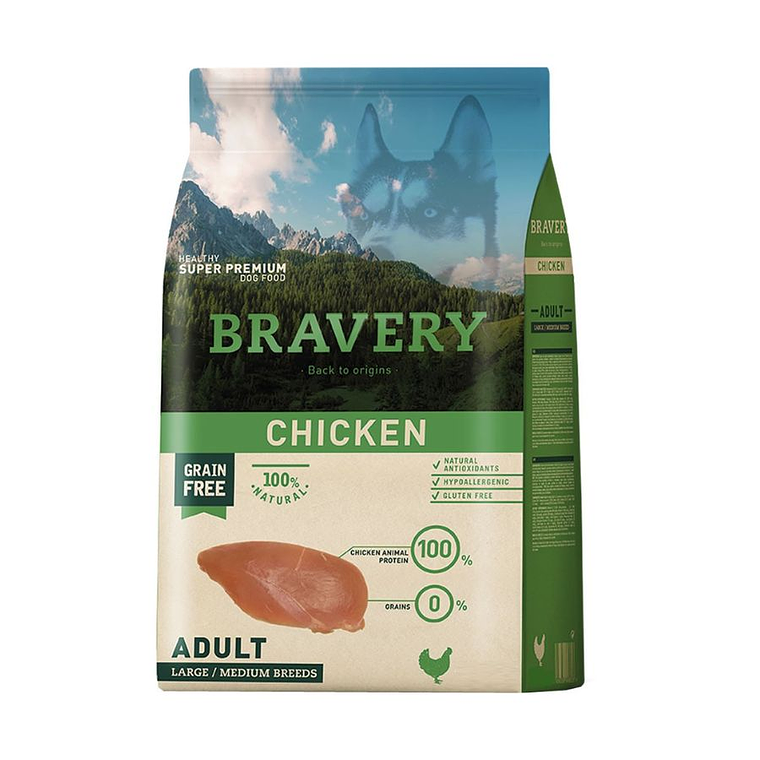 Bravery Chicken Adulto Large/Medium Breeds 12 Kg 1