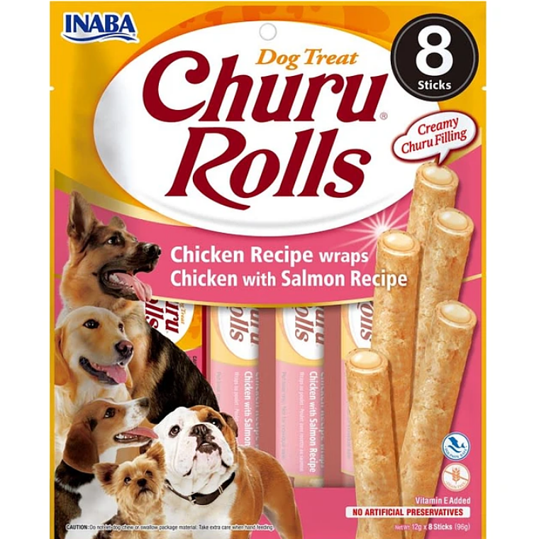 Churu Rolls Perro Pollo Con Salmon 8 Tubos 1