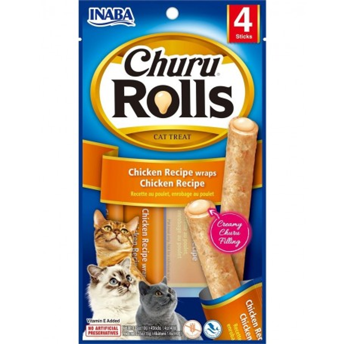 Churu Rolls Gato Pollo 4 tubos 1