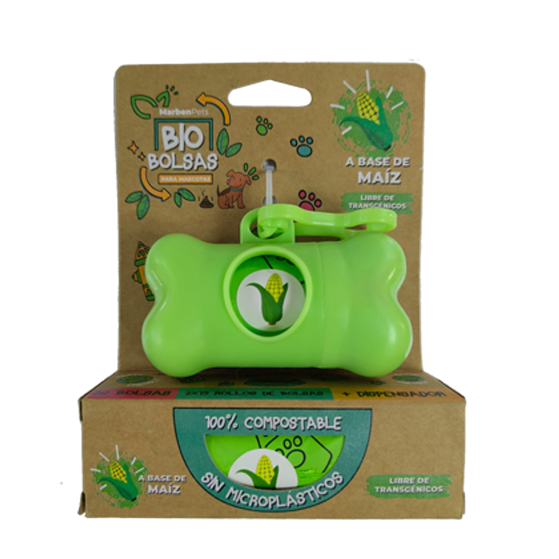 Dispensador y 2 Rollos de Bolsas Marben Pets 1