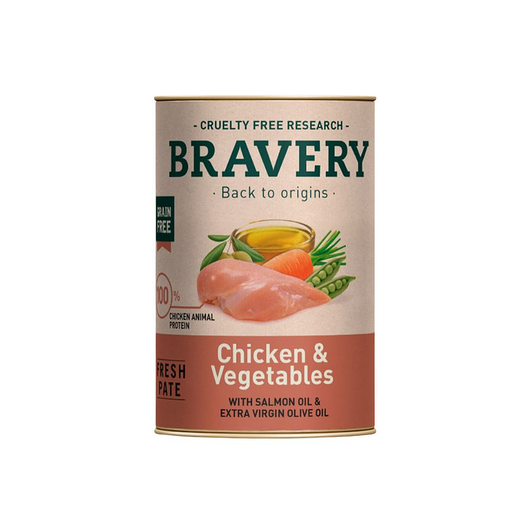 Bravery Lata Chicken And Vegetables Dog Wet Food 290 Gr 1