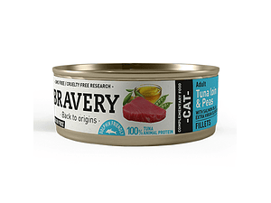 Bravery Lata Tuna Loin And Peas Adult Cat Wet Food 70 Gr