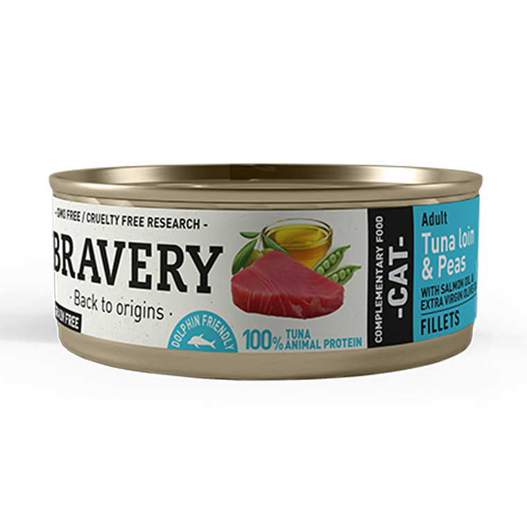 Bravery Lata Tuna Loin And Peas Adult Cat Wet Food 70 Gr 1