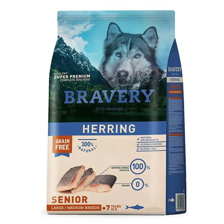 Bravery Canino Herring Senior Large / Medium Breeds 12 Kg 1
