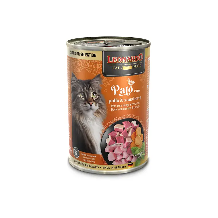 Leonardo Lata Superior Selection Pato con Pollo y Zanahoria 400 g 1