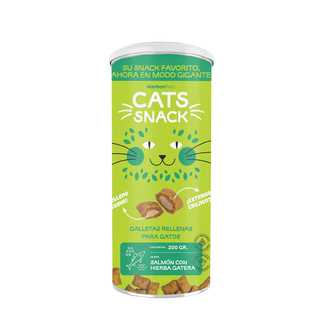 Maxi Galletas Rellenas Salmón con Hierba Gatera 200gr 1