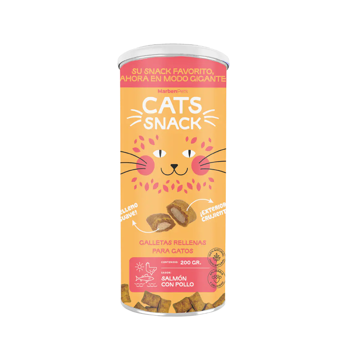 Maxi Galletas Rellenas Salmón con Pollo 200g 1