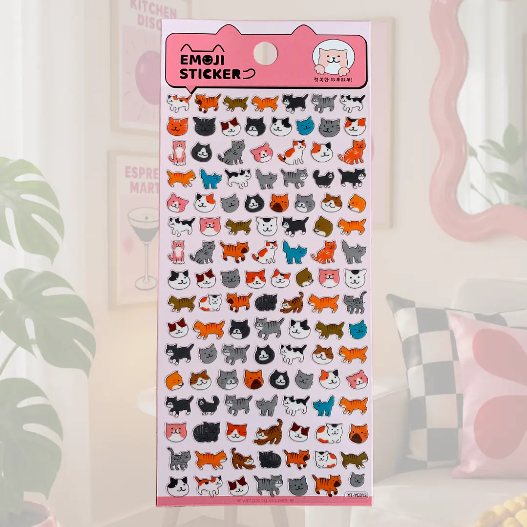 STICKER GATOS ROSADO  2