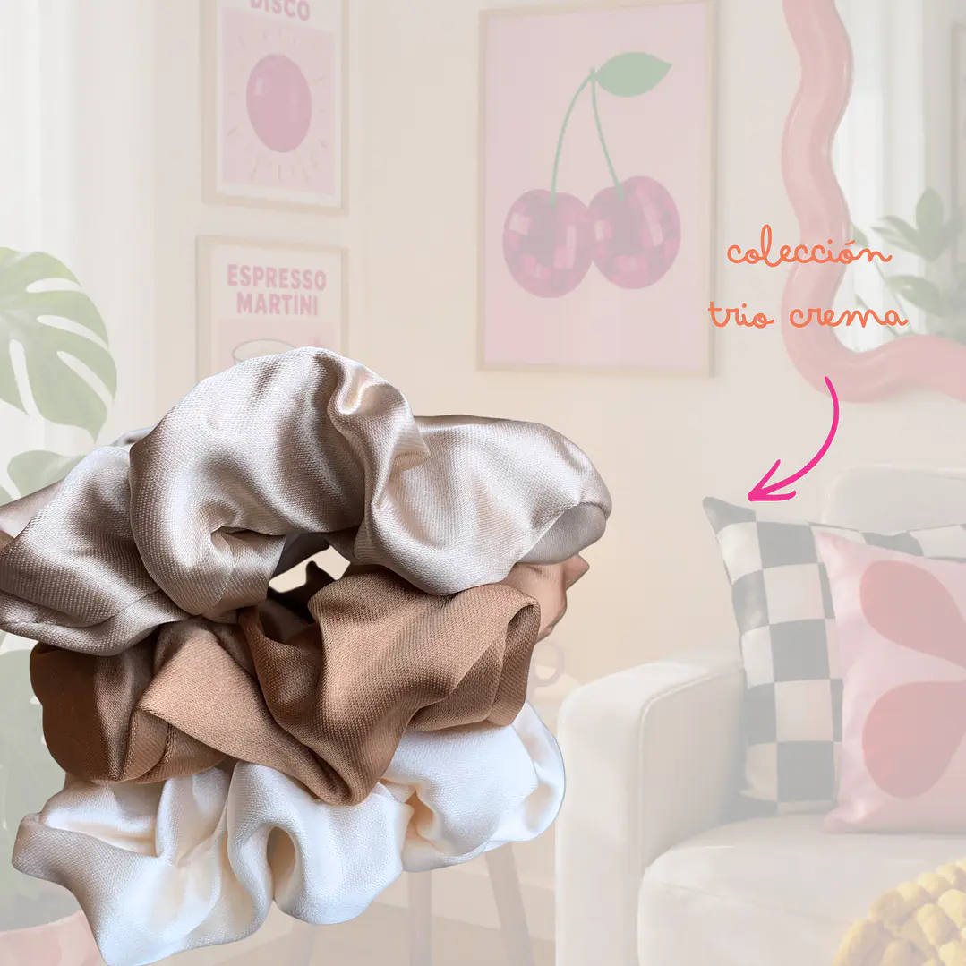 TRIO SCRUNCHIES SATINADOS CLAROS  2