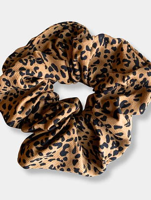 SCRUNCHIE CAFÉ LEOPARDO NEGRO 