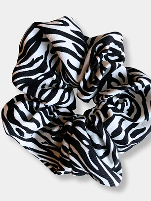 SCRUNCHIE CEBRA NEGRO BLANCO 
