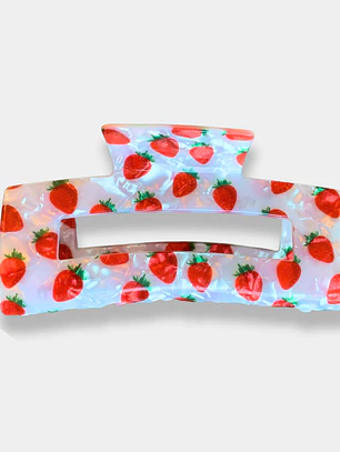 PINCHE RECTANGULAR ACRILICO FRUTILLAS