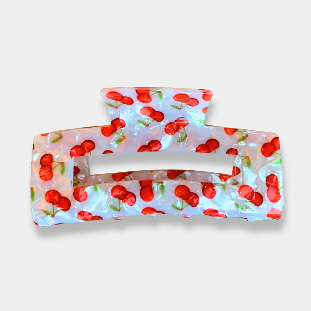 PINCHE RECTANGULAR ACRILICO CEREZAS 1