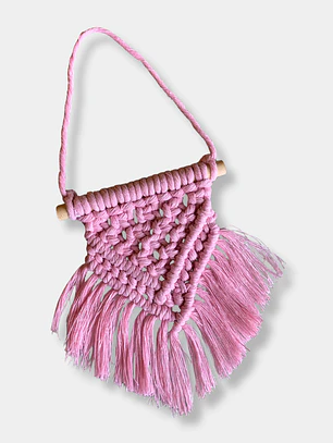 COLGANTE MACRAME ROSADO