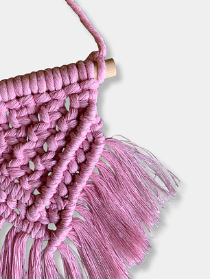 COLGANTE MACRAME ROSADO
