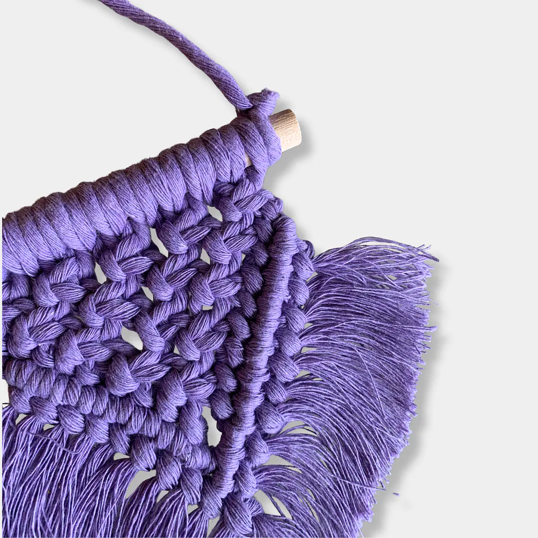 COLGANTE MACRAME MORADO 2