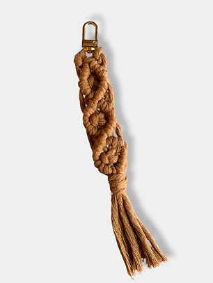 LLAVERO MACRAME PLANO CAFE