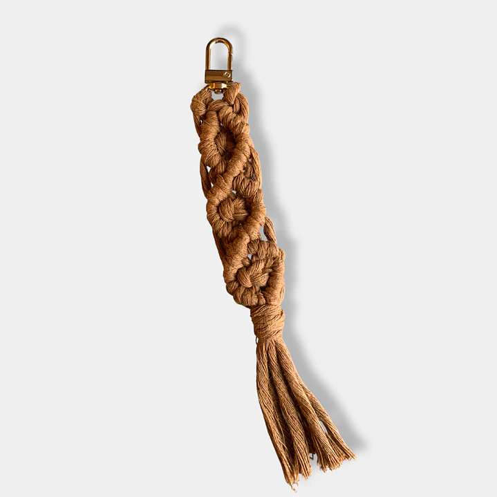 LLAVERO MACRAME PLANO CAFE 1