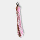LLAVERO MACRAME GRUESO ROSA BLANCO - Miniatura 1