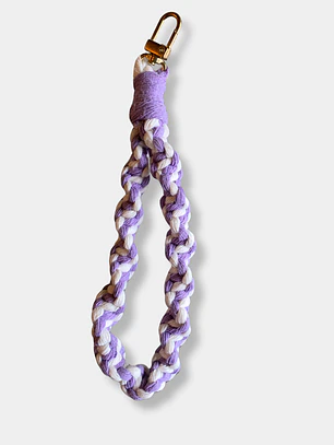 LLAVERO MACRAME TRENZADO MORADO