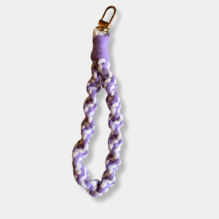 LLAVERO MACRAME TRENZADO MORADO 1