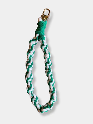 LLAVERO MACRAME TRENZADO VERDE