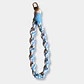 LLAVERO MACRAME TRENZADO CELESTE - Miniatura 1
