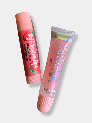 SET BRILLO LABIAL Y BALSAMO FRUTILLA