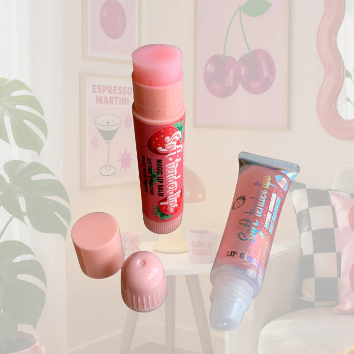 SET BRILLO LABIAL Y BALSAMO FRUTILLA 2