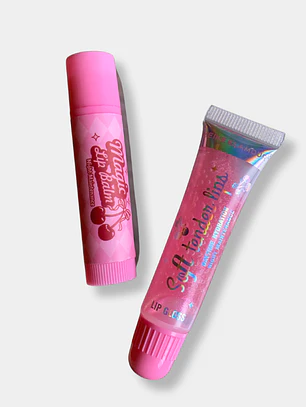 SET BRILLO LABIAL Y BALSAMO CEREZA