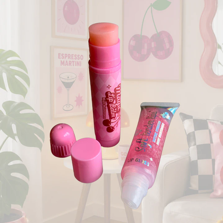 SET BRILLO LABIAL Y BALSAMO CEREZA 2